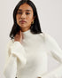 LAYNHA-Knitwear-High Neck Knitted Frill Sleev- Ted Baker Romania